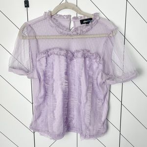Purple ruffle blouse